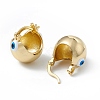 Brass Enamel Evil Eye Half Hoop Earrings EJEW-A093-03G-02-2