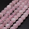 Pink Color Natural Madagascar Rose Quartz Beads Strands G-K285-33-6mm-02-1