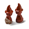 Natural Red Jasper Carved Healing Cat with Witch Hat Figurines DJEW-D012-07E-2