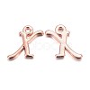 Rose Gold Plated Alloy Letter Pendants X-PALLOY-J718-01RG-X-1