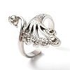 Zinc Alloy Peacock Open Cuff Ring RJEW-WH0003-04A-3