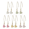 Alloy Heart with Acrylic Beaded Dangle Earrings EJEW-JE05348-1