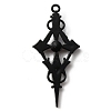 Siam Rhinestone Cross Pendant with Black Enamel ENAM-WH0001-06EB-02-2