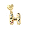 Rack Plating Brass Micro Pave Clear Cubic Zirconia Perdants KK-C067-12G-H-1