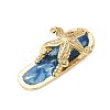 Brass Micro Pave Clear Cubic Zirconia Pendants CU-CBA8A7D-01G-2