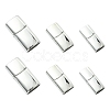 6Pcs 3 Styles 304 Stainless Steel Magnetic Clasps with Glue-in Ends STAS-CJ0003-26-1