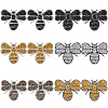 12Pcs 6 Styles Bees Hotfix Rhinestone Iron on Patches Appliques DIY-CP0009-67-1