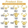 9Pcs 9 Styles Ion Plating(IP) 304 Stainless Steel Open Cuff Ring Components STAS-YW0003-18G-3