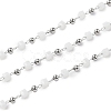 Cube Glass & 201 Stainless Steel Beaded Chains CHS-A015-05P-1