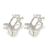 Brass Micro Pave Cubic Zirconia Cuff Earrings EJEW-C104-055P-1
