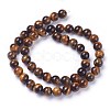 Round Tiger Eye Beads Strands Z0RQT012-2