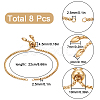 8Pcs Adjustable 304 Stainless Steel Slider Bracelets Making STAS-SC0006-03G-2