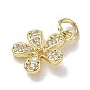 Brass with Rhinestone Charms KK-CBAD872-01G-08-2