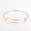 Adjustable Brass Expandable Bangle Making BJEW-R032-RG-1