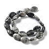 Natural Black Silk Stone/Netstone Beads Strands G-L164-A-24-3