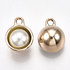 ABS Plastic Imitation Pearl Semi Circle Pendants PACR-T007-18KC-2