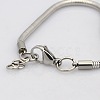 Tarnish Resistant 304 Stainless Steel European Style Round Snake Chains Bracelets BJEW-N233-03-3