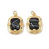 Natural Black Agate Faceted Pendants GG-CBA4154-02G-01-1