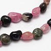 Nuggets Natural Multicolor Tourmaline Beads Strands X-G-N0164-06-2