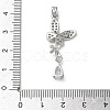Brass Micro Pave Clear Cubic Zirconia Pendants KK-A299-10P-3