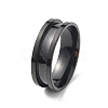 201 Stainless Steel Grooved Finger Ring RJEW-WH0004-32G-EB-1