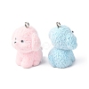 Opaque Flocking Resin Pendants X-RESI-G122-01-2