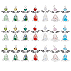 21Pcs 7 Colors Electroplate Glass Bead Pendants PALLOY-FH00162-1