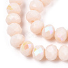 Electroplate Opaque Solid Color Glass Beads Strands EGLA-A034-P10mm-L20-2