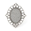 Vintage Adjustable Iron Flower Finger Ring Components Alloy Cabochon Bezel Settings X-PALLOY-O036-03AS-3