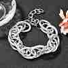 Punk & Hiphop Style Alloy Rolo Chains Link Bracelets for Women Men LS-BJEW-K270-01P-1