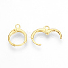 Brass Huggie Hoop Earring Findings KK-R071-08G-2