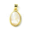 Rack Plating Brass Pave Natural Shell Pendants KK-A204-01A-05G-1