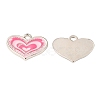 Pink Alloy Enamel Heart Charm Pendants Great for Mother's Day Gifts Making X-ENAM-19.5X19.5-3