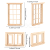 2Pcs 2 Styles Mini-Display Wood Windows DJEW-OC0001-12-2