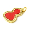 Rack Plating Brass Micro Pave Clear Cubic Zirconia Pendants KK-G501-14G-01-2