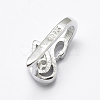 Anti-Tarnish Rhodium Plated 925 Sterling Silver Micro Pave Cubic Zirconia Pendant Bails X-STER-P034-25P-2