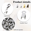 1600Pcs 8Bags 4 Colors Iron Folding Crimp Ends IFIN-CL0001-10-5