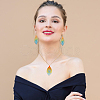 2 Sets 2 Colors Filigree Leaf Pendant Neclace & Dangle Earrings SJEW-FI0001-03-6