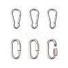 6Pcs 2 Style 304 Stainless Steel Rock Climbing Carabiners STAS-TA0001-33P-1