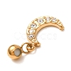 304 Stainless Steel Micro Pave Clear Cubic Zirconia Pendants CU-CBAB6EC-15G-02-2