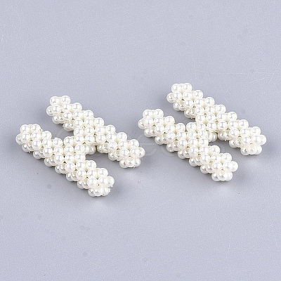 Handmade ABS Plastic Imitation Pearl Woven Beads FIND-T039-18-H-1
