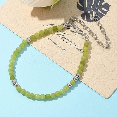 Natural Peridot Bead Bracelet ZW6419-4-1
