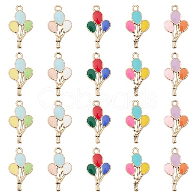 20Pcs 5 Colors Alloy Enamel Pendants ENAM-YW0002-82-1