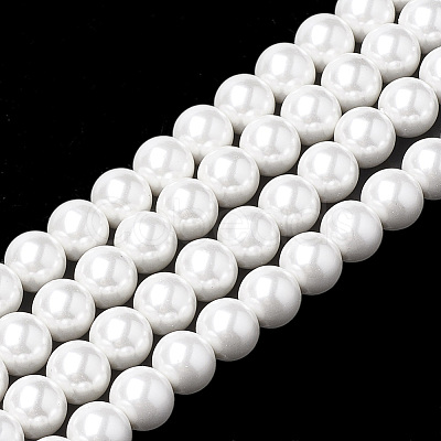 Glass Pearl Beads Strands BSHE-S301-8mm-04-1-1
