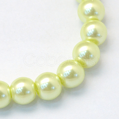 Baking Paint Pearlized Glass Pearl Round Bead Strands HY-Q003-6mm-46-1