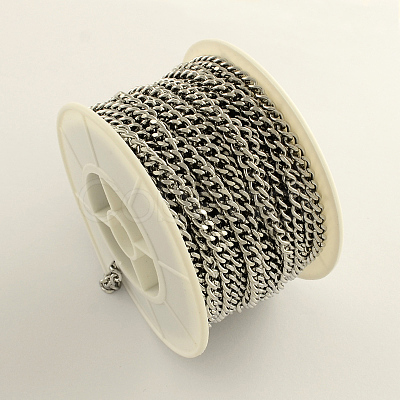 Tarnish Resistant 304 Stainless Steel Curb Chains CHS-R008-07-1