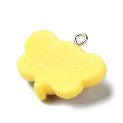 Bee Theme Opaque Resin Pendants X-RESI-G081-03E-1
