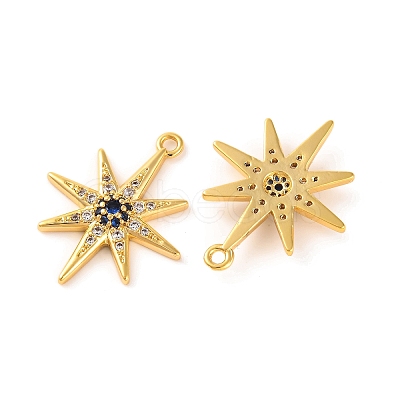 Brass Micro Pave Clear Cubic Zirconia Pendants X-KK-U017-10F-G-1
