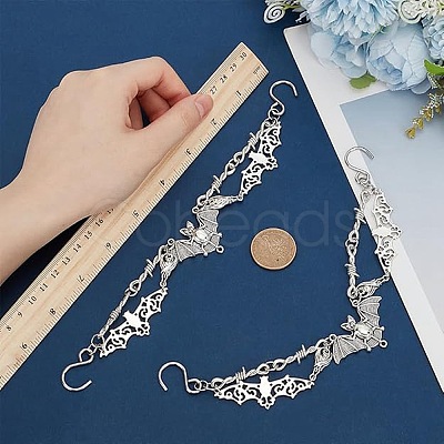 2Pcs Alloy Bat Shoes Chain AJEW-FG0004-50A-1