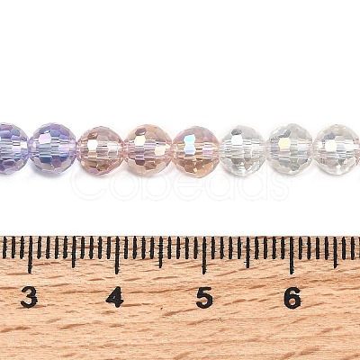 Electroplate Glass Beads Strands EGLA-D300-06-6mm-01-1